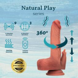 Вибратор реалистик - Thrusting Dildo With Swing Motion And Heating Erospace Natural Play D7