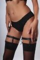 Подвязки для чулок кожаные Candy Hero S10 черные, XS/S (42-44 р)