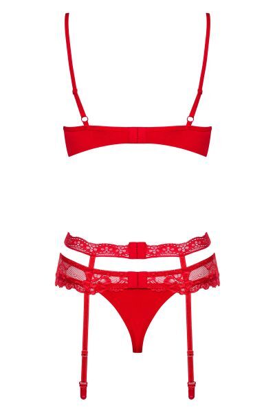 Комплект Obsessive Heartina 3 pcs set S/M красный