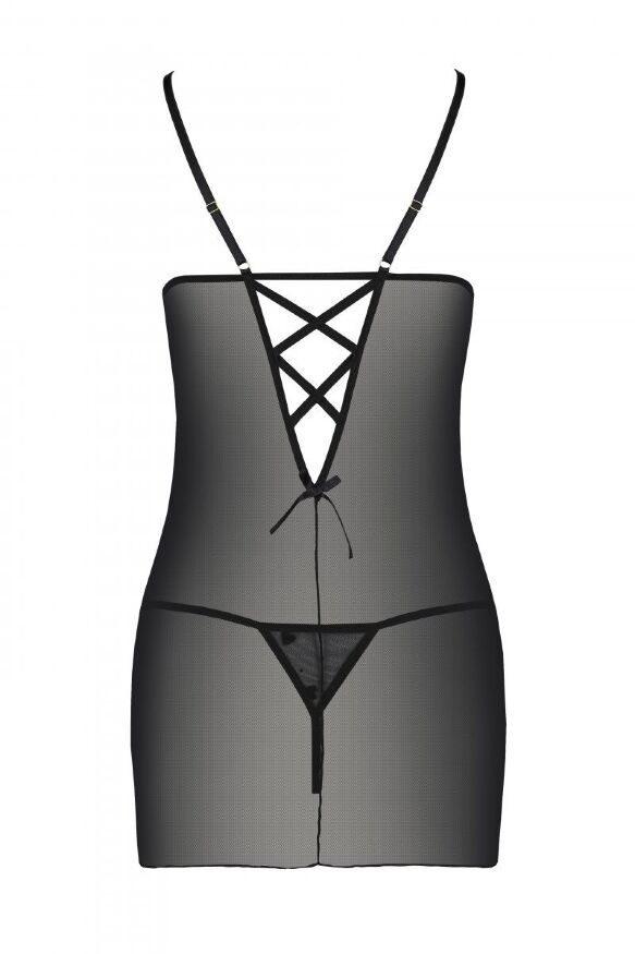 Сорочка с вырезами на груди + стринги LOVELIA CHEMISE black XXL/XXXL - Passion