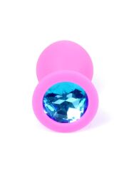 Анальна пробка - Jewellery Silicone Pink Plug M Light Blue