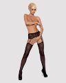 Нарядные чулки с подвязками Obsessive S206, черные S/M/L