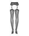 Нарядные чулки с подвязками Obsessive S206, черные S/M/L