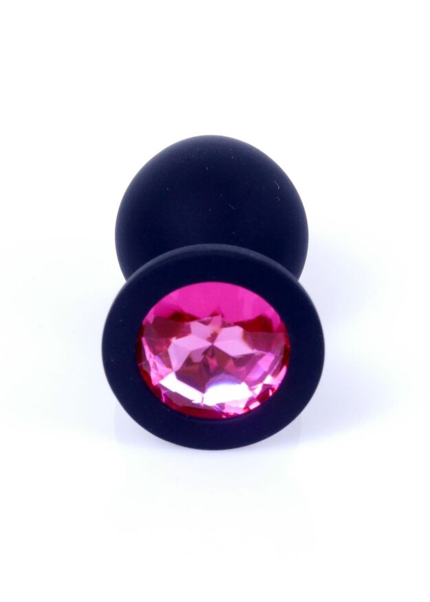 Анальна пробка - Jewellery Silicone Black Plug M Pink