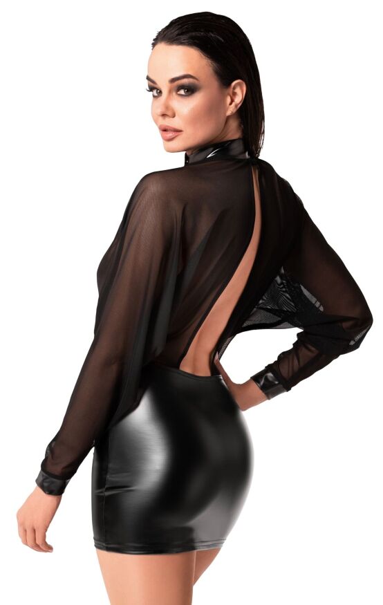 Платье Noir Handmade F348 Powerwetlook and tulle dress - XXL