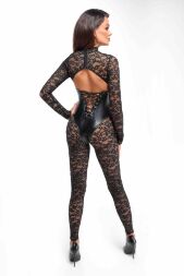 Комбінезон Noir Handmade F299 Enigma, 3XL, мереживо, довгий рукав, імітація корсета, доступ