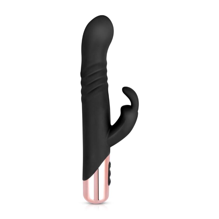 Вибратор-кролик Rosy Gold - Rabbit Vibrator with thrusting function - Black