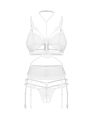 Комплект Obsessive Premisis White 3-pcs crotchless set 2XL/3X