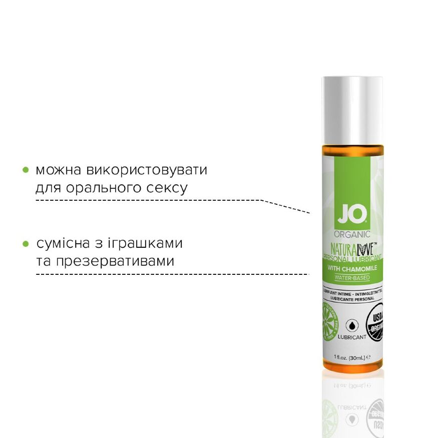 Распродажа!!! Смазка на водной основе System JO NATURALOVE - ORGANIC (30 мл) (срок 12.2023)