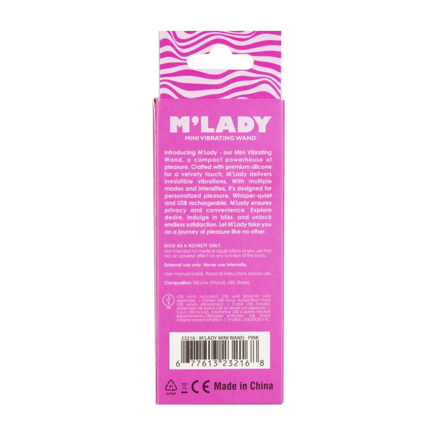 Вибромассажер M’Lady Mini Vibrating Wand Pink