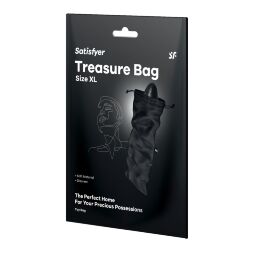 Мішечок для секс-іграшок Satisfyer Treasure Bag XL, чорний, на шнурку