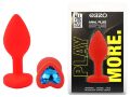 Силиконовая анальная пробка EGZO - Silicone Red Heart Plug Blue, size S