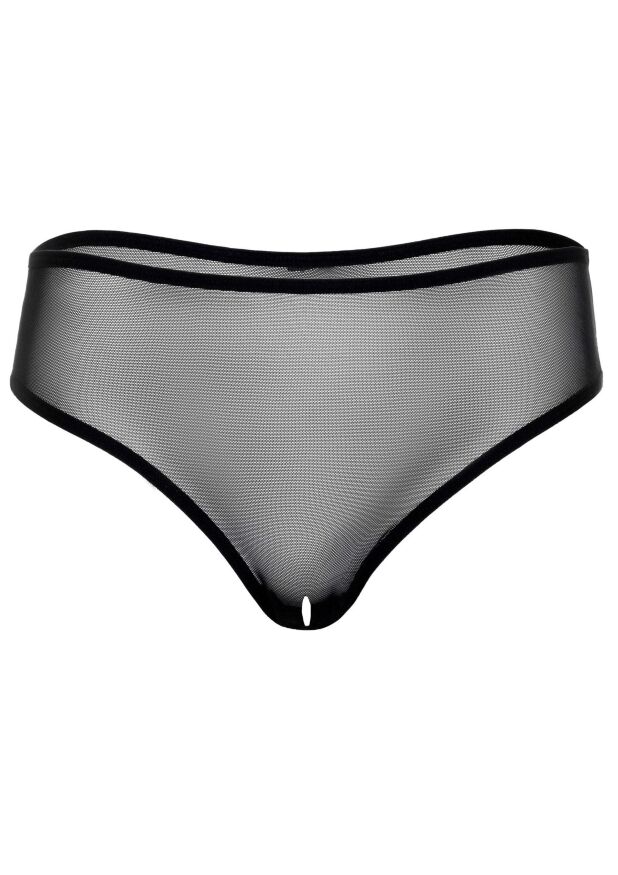 Трусики прозрачные с открытым доступом Daring Intimates Alexa, черный, S/M