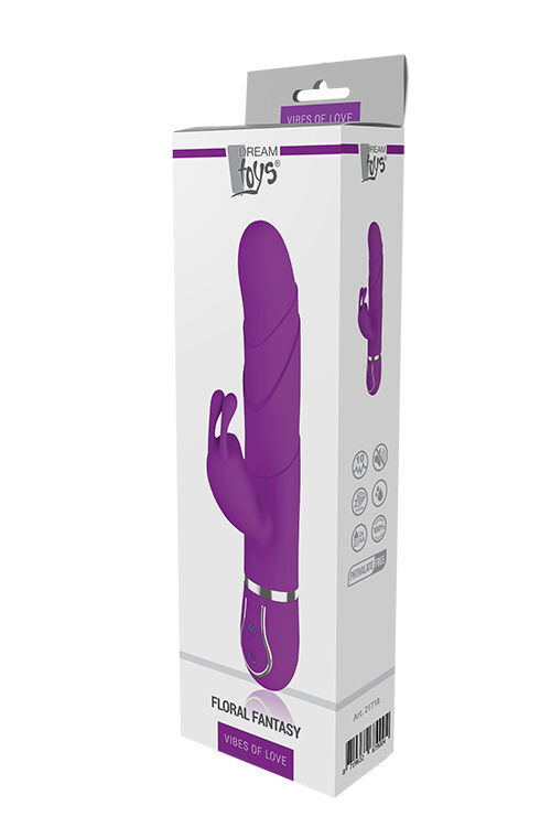 Двойной вибратор кролик Dream Toys VIBES OF LOVE FLORAL FANTASY PURPLE