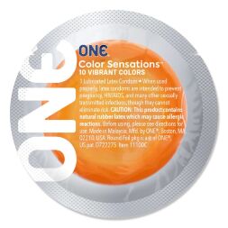 Набір презервативів ONE Color Sensations, 100 шт, кольорові, 10 кольорів, з мастилом, упаковка-тубус