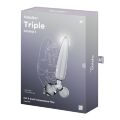 Трехсторонний стеклянный дилдо Satisfyer Triple Crystal 1 Transparent