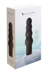 Вібратор S Pleasures Bullets Obsidian, чорний, у вигляді ряду кульок, 10 режимів, діаметр 4,2 см