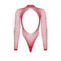 Боді-сітка Obsessive B126 з відкритою спиною, червоний, XL/XXL
