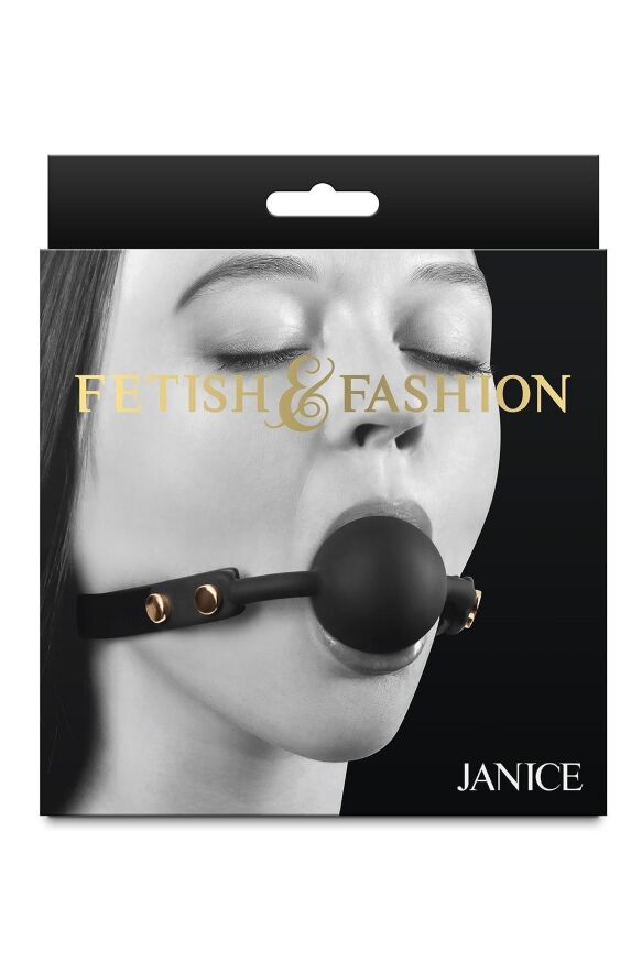 Кляп з кулькою NS Novelties FETISH &amp; FASHION Janice на регульованому ремінці, чорний