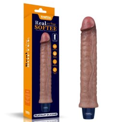 Вібратор реалістик - Real Softee Rechargeable Silicone Vibrating Dildo 9.5"
