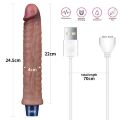 Вибратор реалистик - Real Softee Rechargeable Silicone Vibrating Dildo 9.5"