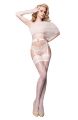 Панчохи білі Ballerina's Secret 20 den з мереживним верхом на силіконовій стрічці, S/M