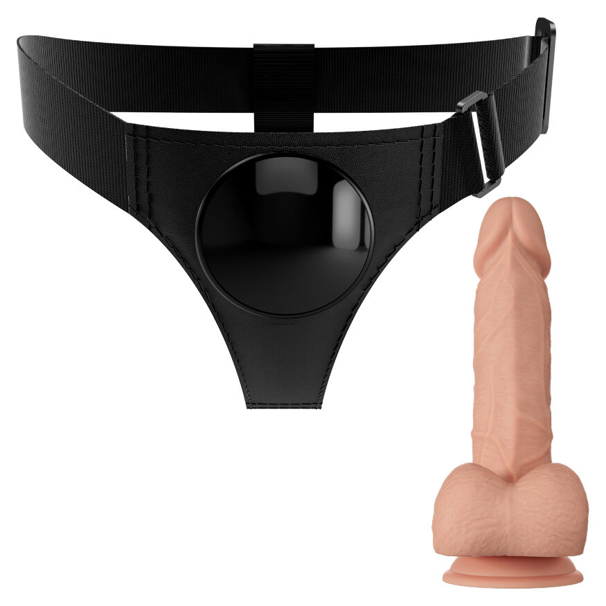 Страпон с членом на присоске - Pretty Love Harness Briefs Jerry 7.6"