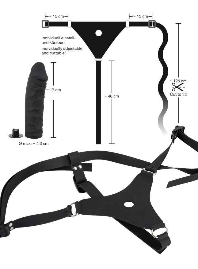 Силіконовий страпон на ременях Silicone Strap-On