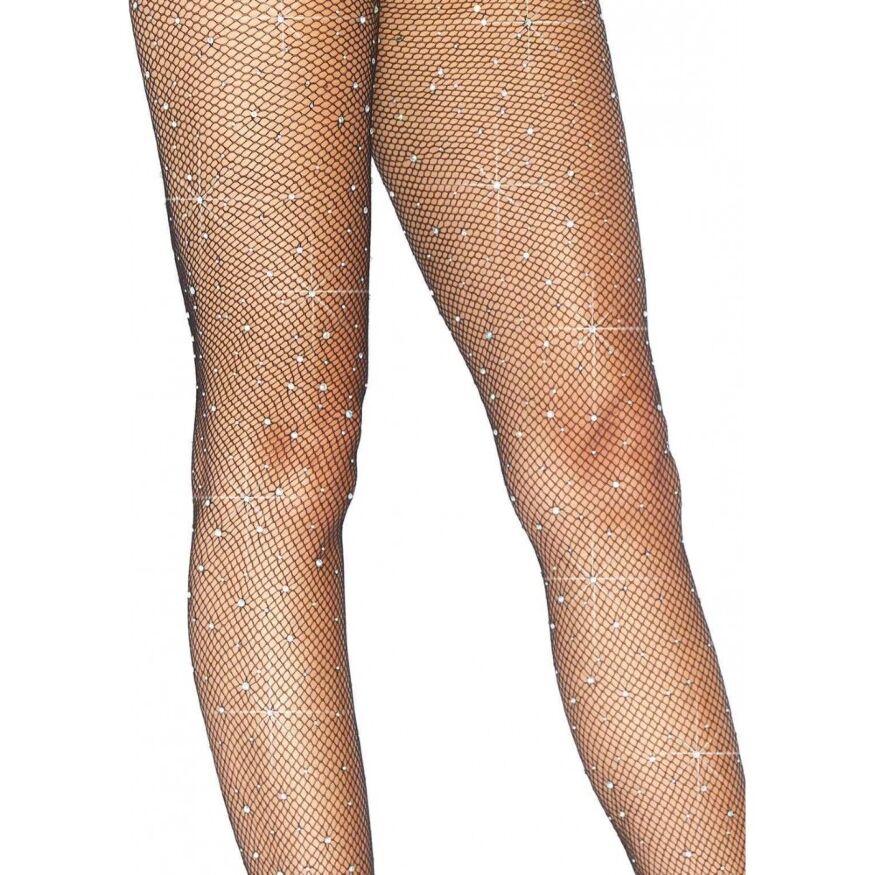 Колготки из микросетки со стразами Leg Avenue Rhinestone micro net tights O/S