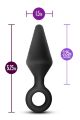 Анальная пробка с кольцом-стоппером L Anal Adventures Blush, силиконовая, черная, 13.3 х 3.8 см