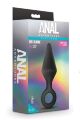 Анальная пробка с кольцом-стоппером L Anal Adventures Blush, силиконовая, черная, 13.3 х 3.8 см