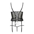 (SALE) Корсет с пажами PERDITA CORSET black XXL/XXXL - Passion Exclusive стрэпы,трусики, укороченный