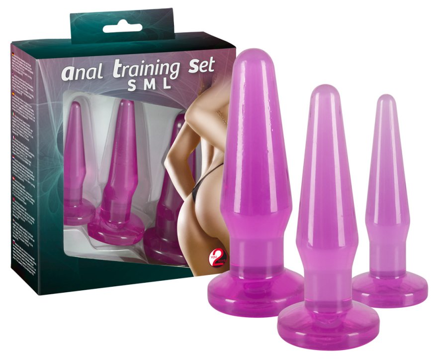 Набір з трьох анальних пробок класичної форми Anal Training Set Lila