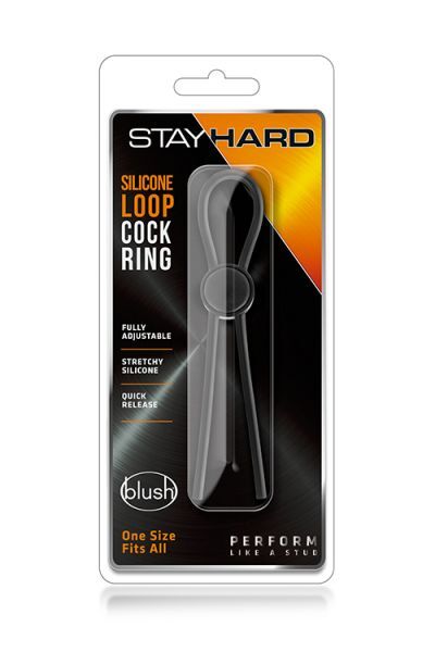 Регулируемое эрекционное кольцо STAY HARD SILICONE LOOP BLACK