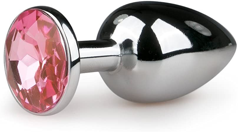 Анальная пробка Loveshop Silver Metall Diamond Pink, L