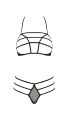 Комплект білизни із стреп-стрічками RITA SET WITH OPEN BRA black S/M - Passion