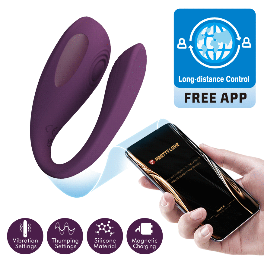 Вібростимулятор смарт 2в1 у формі літери С - Pretty Love Aari Stimulator Purple