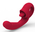 Вібратор з додатковим язичком для стимуляції - Rechargeable Licking Vibrator USB 10 Functions