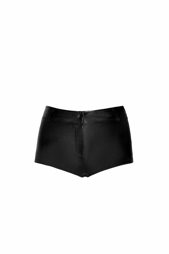 Шортики Noir Handmade F318 Wild, XXL, black, под латекс, крокодиловый принт, с доступом
