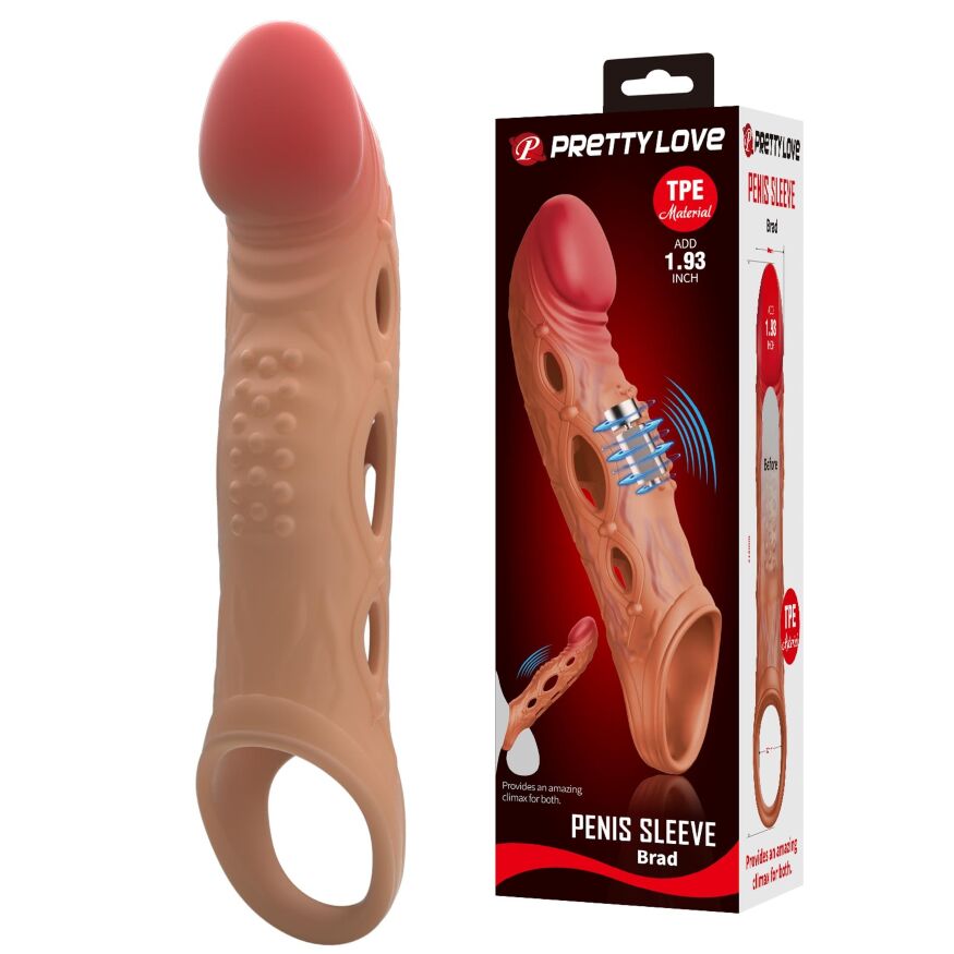 Вібраційна насадка на член - Pretty Love Brad Penis Sleeve Latin