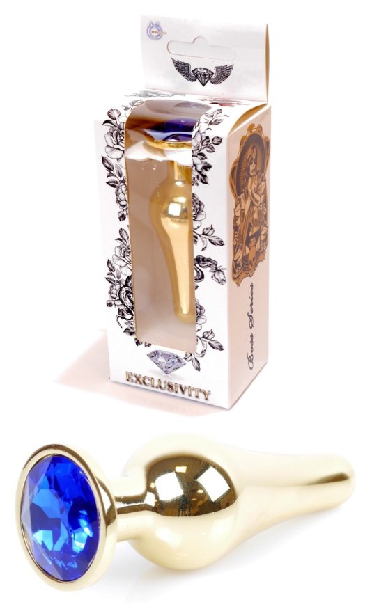 Анальная пробка Boss Series - Jewellery Gold BUTT PLUG Dark Blue, BS6400068