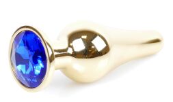 Анальний затор Boss Series - Jewellery Gold BUTT PLUG Dark Blue, BS6400068