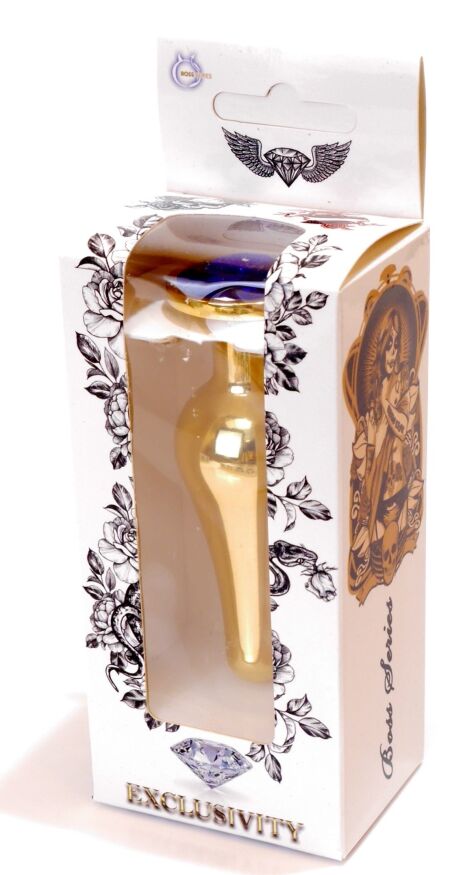 Анальная пробка Boss Series - Jewellery Gold BUTT PLUG Dark Blue, BS6400068