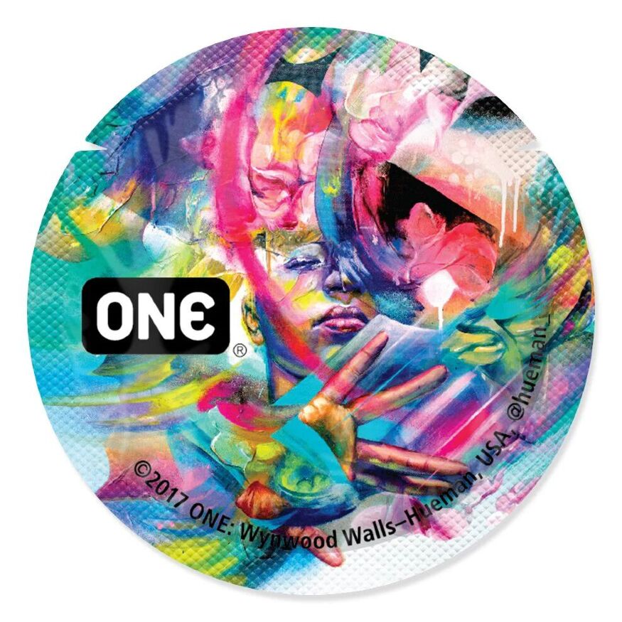 Набір презервативів ONE Classic Select Artist Collection, 100 шт, з змазкою, упаковка-тубус