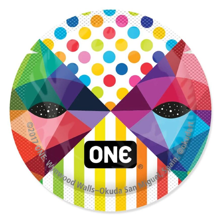 Набір презервативів ONE Classic Select Artist Collection, 100 шт, з змазкою, упаковка-тубус