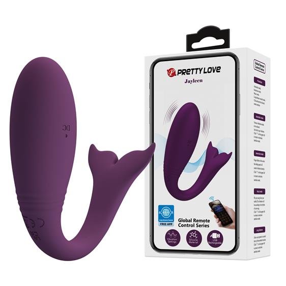Вібратор парний - Pretty Love Jayleen Stimulator Dark Purple (App)