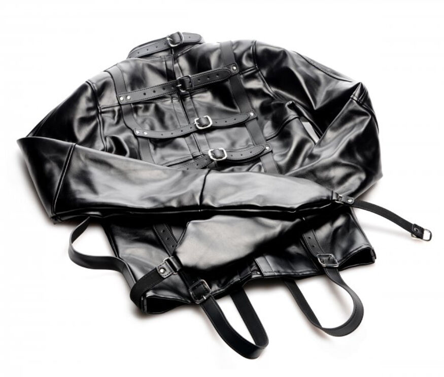 AF569-Large Смирительная мужская рубашка Xr Brands, искусственная кожа, черная, L