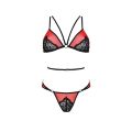 Комплект білизни Passion PEONIA SET S/M red, бра, трусики