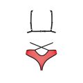 Комплект білизни Passion PEONIA SET S/M red, бра, трусики