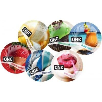 Набір оральних презерватив One Flavor Waves Mint Chocolate зі смаком м'яти з шоколадом (ціна за 5 шт)